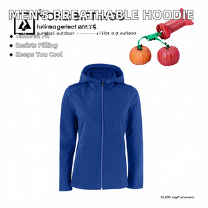 Sweat à capuche homme B8285, col rond, coupe ajustée, brodé, en tissu peigné respirant, manches longues, collection automne - Product Image 2