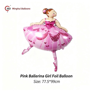 Großhandel Feen-<span class=keywords><strong>Ballerina</strong></span> Folienballons Set 18 Zoll Runde Happy <span class=keywords><strong>Birthday</strong></span> Feenballons Cartoon Flügel Fee Rosa Lila Ballett - Product Image 4