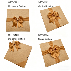 Nœuds <span class=keywords><strong>de</strong></span> ruban en satin pré-cravate personnalisés <span class=keywords><strong>de</strong></span> 1.5 pouces avec boucle élastique pour la décoration <span class=keywords><strong>de</strong></span> boîtes en papier Nœuds <span class=keywords><strong>de</strong></span> ruban en satin double face or pour cadeau - Product Image 5