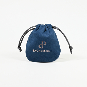 PackSecret OEM Personnalisé Pochettes en Daim Bleu Marine pour Bijoux, Sacs de Rangement et de Protection, Sacs à Cordon en Daim Personnalisés - Product Image 1