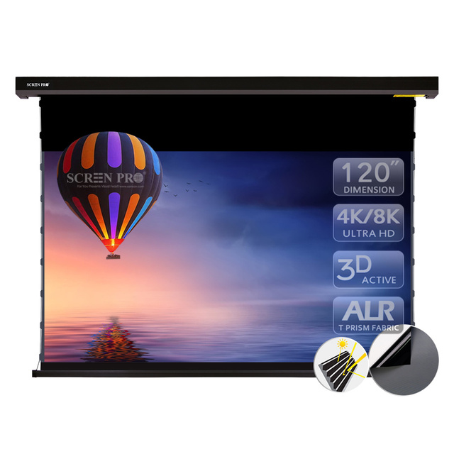 SCREEN PRO 120 Inch 16:9 Electric Pull Down Projector Screen Ultra Short Throw ALR for Motorized Screen 4K UHD 3D Home Cinema