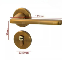 Serrure de porte à cylindre à clé finition or mat de qualité supérieure, design moderne pour hôtels et appartements, durabilité et style réunis, installation facile