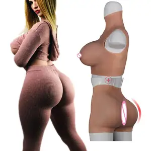 Erkek kadın Trans sahte göğüsler gerçekçi silikon meme formları büyük kalça ve kalça şekillendirici giymek takım seti