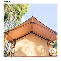 Structure en acier de forme personnalisée pour hébergement de glamping, tente isolée 4 saisons pour ferme de bambou, séjour à la campagne et retraite en milieu rural