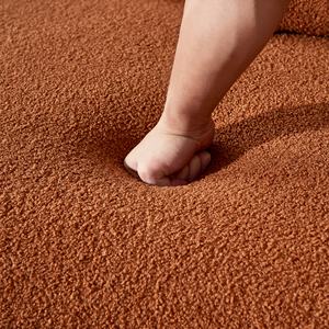 Sofá de nube seccional curvo para sala de estar, sofá seccional modular Sherpa moderno y cómodo, no requiere montaje, naranja - Product Image 6