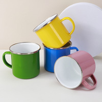 Mugs et tasses en émail vintage portables avec poignée pour le bureau à domicile, le camping, les pique-niques, les voyages, 12 oz, 8 oz, 11 oz, 16 oz, pour le café, le lait, la bière