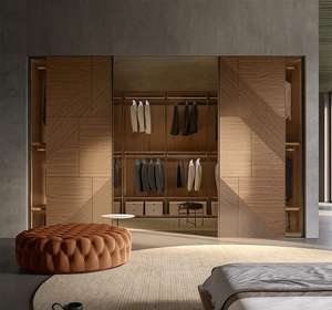 Armoire moderne autoportante compte-gouttes mural armoire intégrée chambre à coucher placard armoire en bois armoires système de porte coulissante - Product Image 2