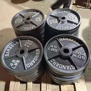 5lb แผ่นกันชนน้ำหนัก45lb 35lb 10lb มาตรฐานปอนด์ฟรีอุปกรณ์ยิมสำหรับขายแผ่นบาร์เบลเหล็กหล่อ - Product Image 2