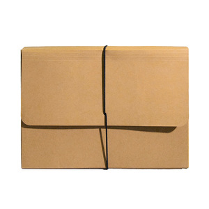 תיק נייר עם כיסוי קרטון הרחבת קובץ עם גומייה - Product Image 4