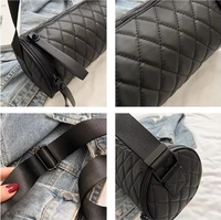 Sac à main décontracté pour femme, personnalisé, motif losanges, forme tonneau, fermeture éclair, imperméable, portable, multi-poches, avec sangle réglable