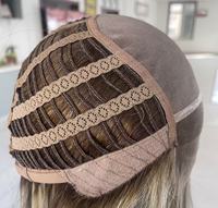 Perruques en cheveux vierges russes couleur blond méché personnalisé, avec dessus mono 5*5, sans nœuds, avec dentelle frontale HD et dos à trame ouverte pour femmes