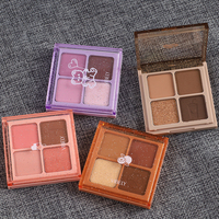 Palette de fard à paupières mate et imperméable à l'eau 4 couleurs de maquillage de marque privée sans cruauté