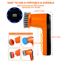GEERLEPOL Nettoyeur Électrique Étanche IPX7 à 2 Vitesses, Batterie 2000mAh, Poignée ABS Écologique, Brosse en Microfibre pour Douche, Carrelage, Sol, Baignoire et Boîte