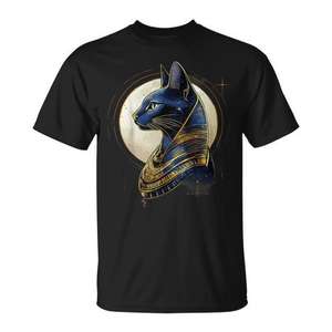 Camiseta con diseño de gato Bastet del dios egipcio, mitología del antiguo Egipto, diseño unisex, talla para adultos - Product Image 1