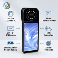 Terminal de paiement biométrique NORYOX 6 pouces HD avec lecteur d'empreintes digitales NB60PRO Android 14 Processeur 8 cœurs Batterie 6400 mAh Lecteur NFC 3 Go de RAM 32 Go