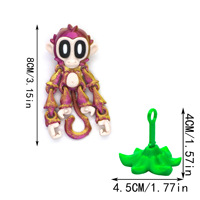 Ornements singe articulés amusants imprimés en 3D personnalisables, aimant décoratif pour réfrigérateur à articulations mobiles, 8 cm