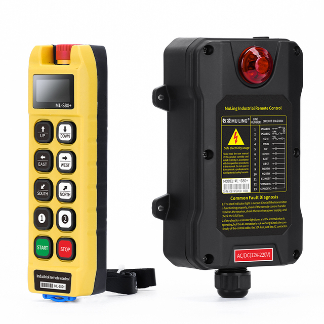 ML-S80+ 220V Industrial Electric Winch Remote Control Receiver Customizable Button Text Wireless RF