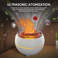 300ml de haute qualité RVB couleurs LED veilleuse feu flamme humidificateur huiles essentielles parfum ultrasons volcan diffuseur d'arôme