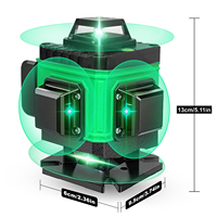 Niveau laser vert multifonctionnel 4D 16 lignes, qualité industrielle et bricolage, 360°, entrepôt local aux États-Unis, livraison directe prise en charge