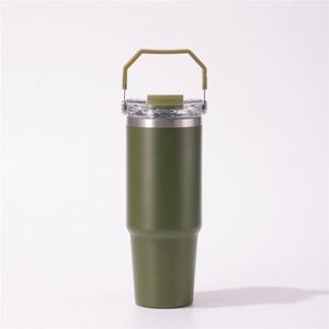 Gobelet de voyage isotherme sous vide pour voiture avec poignée, couvercle, paille et base antidérapante, pour boissons chaudes, 20oz 30oz - Product Image 4