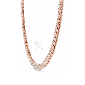 Collier tennis serti de diamants en or massif 14 carats, ras-de-cou moderne en or 14K avec diamants de laboratoire ronds, bijoux fins - Product Image 6