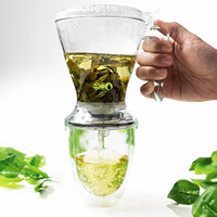 Théière magique personnalisée 600 ml (20 oz) avec infuseur à thé en feuilles et distribution par le bas, infuseur à thé facile avec sous-verre – Faible MOQ en stock