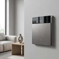 Interrupteur mural intelligent WiFi Tuya avec écran LCD, radar, gris, 1, 2 ou 3 gangs, 86*86mm, compatible Alexa, norme UE, télécommande