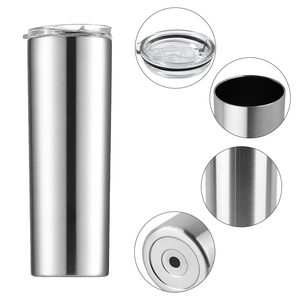 Tazas <span class=keywords><strong>de</strong></span> Viaje Promocionales, Termo <span class=keywords><strong>de</strong></span> Doble Pared <span class=keywords><strong>de</strong></span> Acero Inoxidable, 20 oz, Delgadas, Cilíndricas, con Tapa Deslizante y Pajita - Product Image 4
