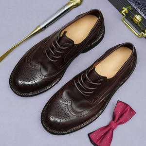 Chaussures de bureau formelles de qualité luxueuse de style italien Chaussures en cuir pour hommes à lacets Oxford Chaussures artisanales pour mariage Evergreen - Product Image 2