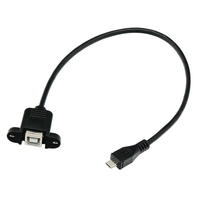 Cable de Extensión USB Tipo B Hembra para Montaje en Panel a Micro Macho