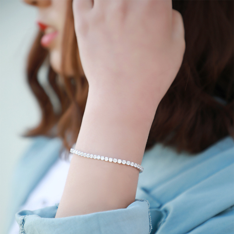 Argent Bijoux Principal Matériel et Zircon Pierre Principale de haute qualité 925 argent bracelet cz