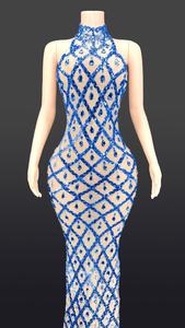 Seksi örgü kristal akşam yemeği elbisesi kokteyl parti Bodycon elbise kadınlar Backless uzun balo kulübü elbise resmi gece elbisesi - Product Image 5