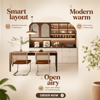 Buffet mural intégré de style français avec portes en verre cannelé cintrées, finition grain de bois, pour salle à manger de villa