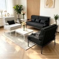 Fauteuil d'appoint moderne mi-siècle en métal torsadé blanc mat avec rembourrage en tissu gris clair, fauteuil lounge individuel pour appartement et centre commercial