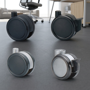 High Quality Twin <b>Wheels</b> Casters <b>Plastic</b> Nylon + PU Tires Traditional Design Plain Bearing Furniture Durable Impact Resistant - Product Image 3