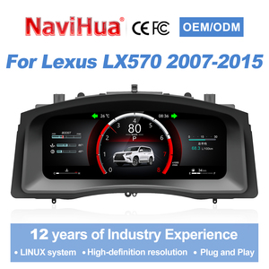 หน้าจอ NaviHua สำหรับ Lexus LX570 ปี 2007-2015 ขนาด 12.3 นิ้ว จอแสดงผลดิจิตอลแบบ Virtual Cockpit รองรับ Carplay หน้าจอ LCD แดชบอร์ด แสดงผลมาตรวัดความเร็ว - Product Image 1