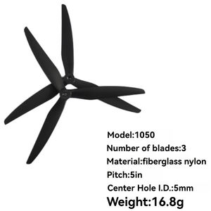 Hélices Gemfan de 3 Aspas de Carbono y Nylon, 1050, Paso de 5 Pulgadas, para Multirrotor, Venta Caliente - Product Image 5