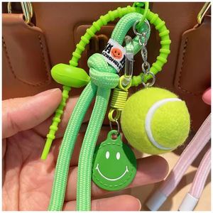 Wholesale Miu Style Tennis Car Keychain Korean Ins Colorful Nylon <b>Rope</b> for Creative Backpack Pendant Gift - Product Image 2