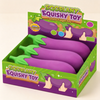 Jouet anti-stress réaliste en forme d'aubergine géante de 25 cm, en TPR souple