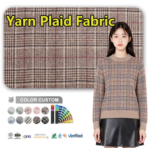 <span class=keywords><strong>Tissu</strong></span> de manteau en <span class=keywords><strong>laine</strong></span> peignée à carreaux pour filles prêt-à-porter pour l'automne/hiver, mode décontractée, satin, <span class=keywords><strong>achat</strong></span> immédiat - Product Image 1