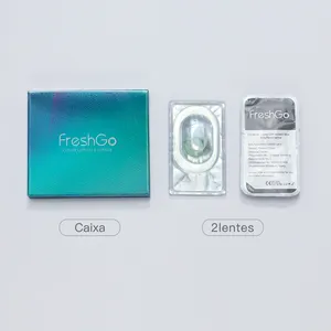 Fresh go natural Look 3 Tone lentes de contacto suaves lentes de contacto de Ojos de colores al por mayor 1 año OEM caja de papel lentes de contacto