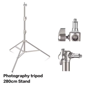 Équipement de studio <span class=keywords><strong>Hoto</strong></span> Diffusion en direct en acier inoxydable 2.8M Trépied rembourré à ressort Support léger robuste pour Softbox - Product Image 2