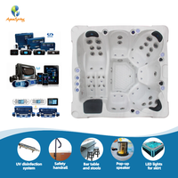 Jacuzzi Exterior para 5-6 Personas, Fácil de Instalar, de Acrílico, con Hidromasaje y Sistema Balboa, Ideal para Jardines Pequeños