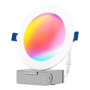 Thông minh recessed chiếu sáng 6 inch canless <span class=keywords><strong>LED</strong></span> recessed rgbcw màu điều chỉnh đèn vòng với j-box 13 Wát, 1000lm, Alexa và Google ho - Product Image 1