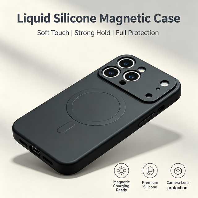 High Quality Silicone TPU Shockproof Protective Cover Magnetic Phone Case for iPhone 17 Pro Max 16E 15 14 Plus 13 12 11 XS XR SE