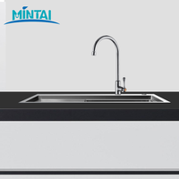 Égouttoir multifonctionnel Mita fait main en acier inoxydable avec revêtement nano 3,0 mm + 1,0 mm d'épaisseur, finition satinée moderne