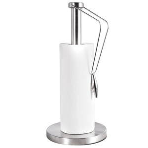 Support vertical en acier inoxydable pour rouleaux de sacs poubelles et essuie-tout de cuisine et salle de bain - Product Image 1