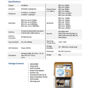 ALFA AWUS1900 RT8814U Kali Linux Netscout AirMagnet per Modelli RC - Product Image 6