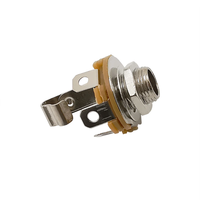 Nikel 6.35mm 1/4 inci 2 tiang Mono Panel soket dudukan sasis Jack Audio konektor Solder wanita dengan saklar