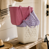 Sac de plage en EVA avec logo personnalisé, léger, grande capacité, imperméable, lavable, sac de plage en caoutchouc pour les voyages d'été, vente en gros